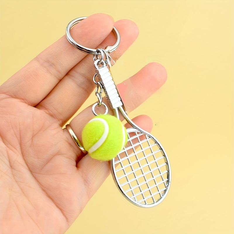 Tennisschläger Schlüsselanhänger – Metall, 10×7 Cm, 6 Farben, Perfekt Für Tennis-Fans & Geschenke