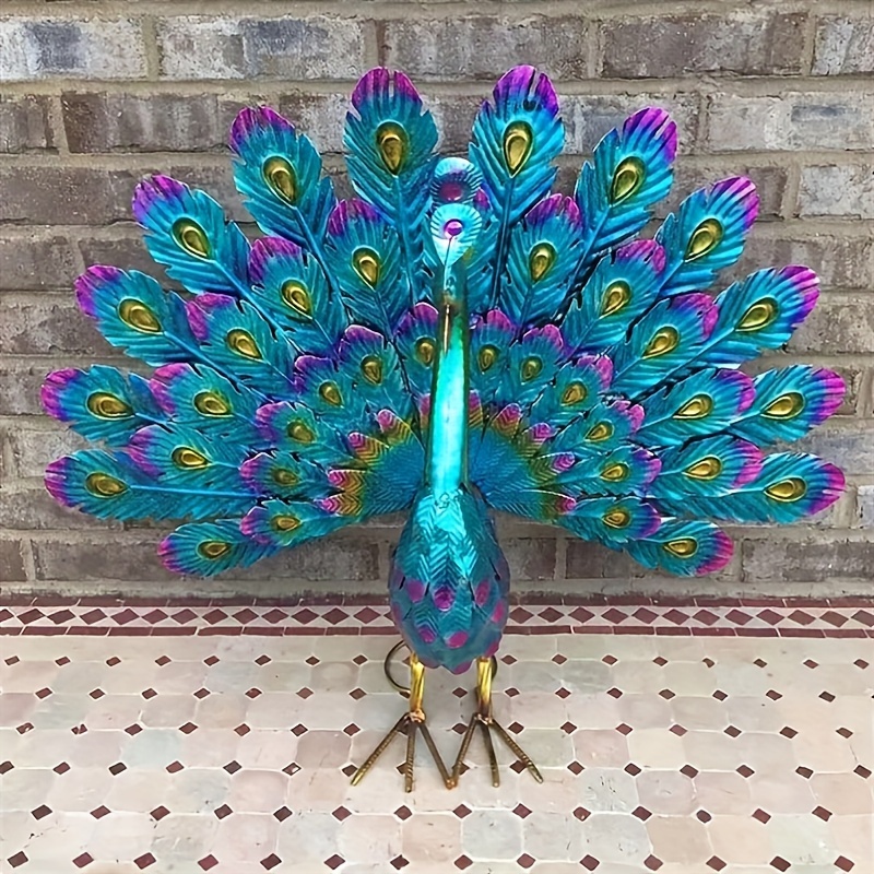 

Classic Style Vibrant Peacock Metal Sculpture - Weather-resistant Outdoor Garden Decor Statue, Animal Theme Floor Mount For Yard & Lawn, Perfect For And Festive Occasions - No Battery Required