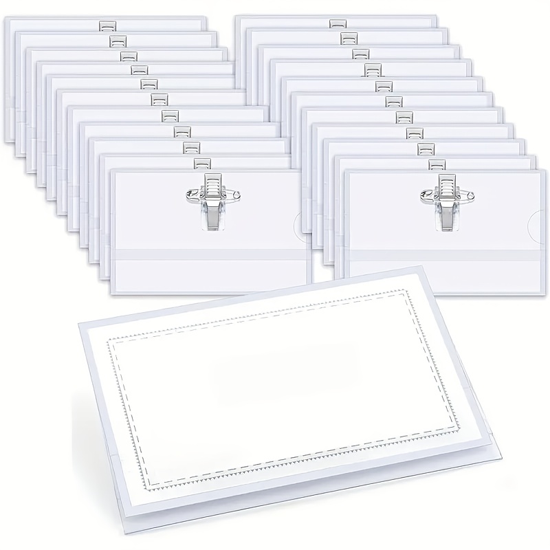 10pcs pvc name tag set with clips and pins transparent id labels suitable for meetings schools and offices 0