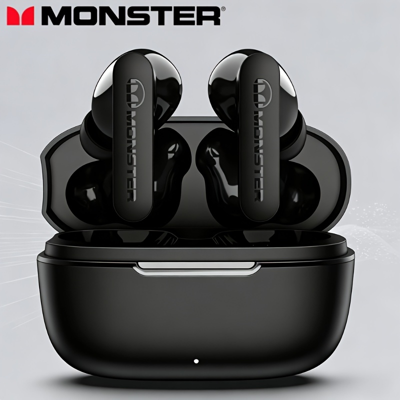 TEMU Monster Wireless Earbuds Wireless 5.3 In-ear 4 Clear Mics Hifi Call Noise Cancellation Touch Control Usb-c Charging Case Durable Battery For