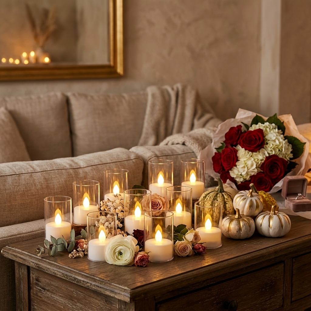 12-Pack Flameless LED Tea Light Candles with Remote Control