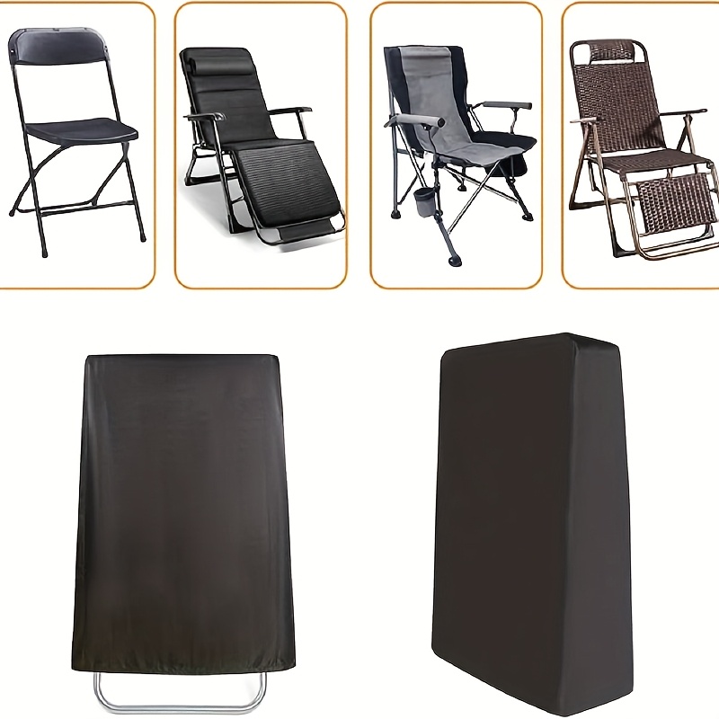 TEMU 1 Housse de chaise pliante d'extérieur - Polyester durable, fermeture à cordon, protège de pelouse, de plage, de jardin, de patio, utilisation