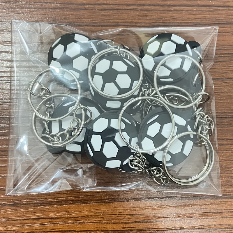 

24-pack Soccer Ball Keychains, Round Floating Football Key Rings With Snap Hook, Flag Theme, Ideal Easter Gift For Sports Fans