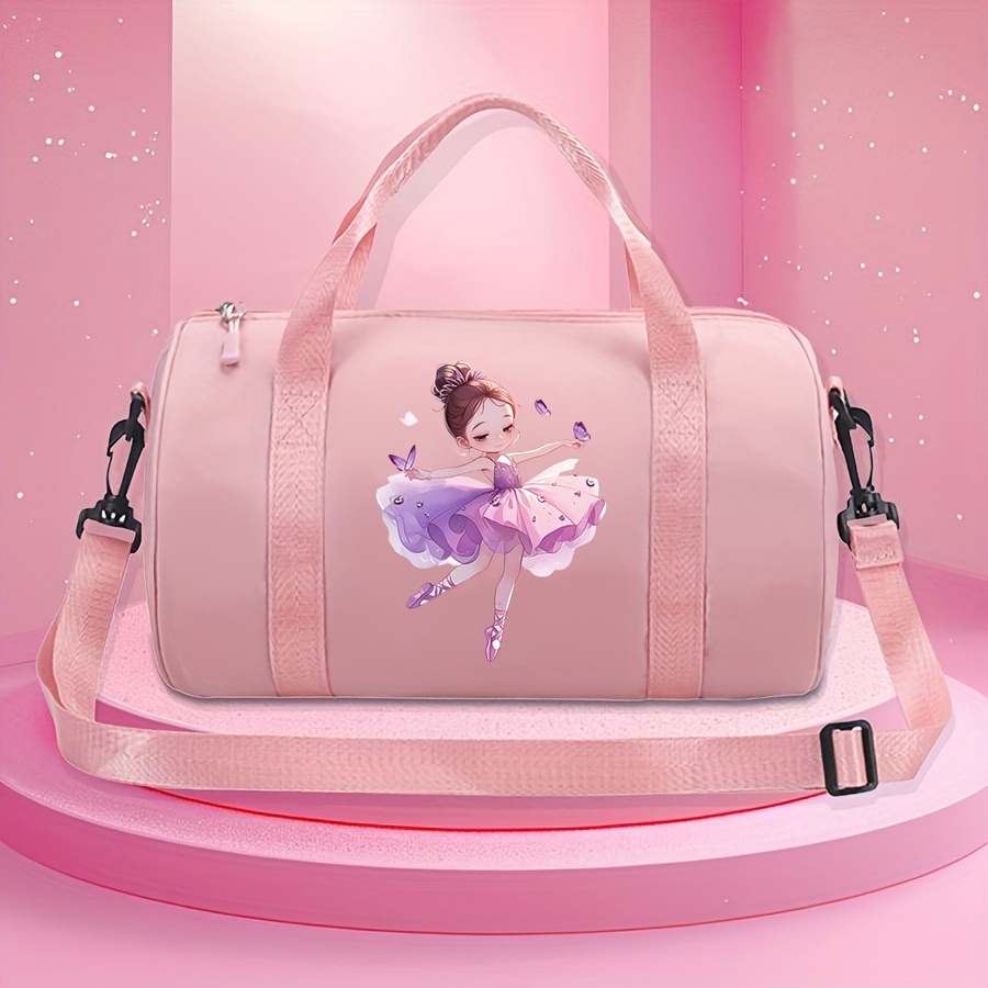 TEMU A -friendly Nylon Dance Bag - A Stylish Tote With An Academic Flair, Featuring Adjustable Shoulder Straps, Suitable For Commuting, Foldable,