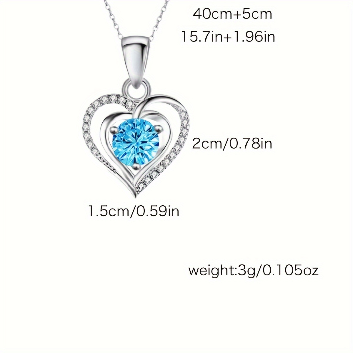Boho Copper Heart Pendant Necklace with Zirconia Inlay