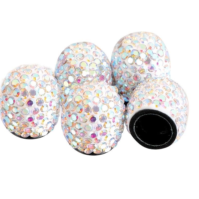 TEMU Lot de 5 embouts de valve de pneu à strass, décoration à brillants, couvre-valves universels antirouille et -poussière pour voitures, motos,
