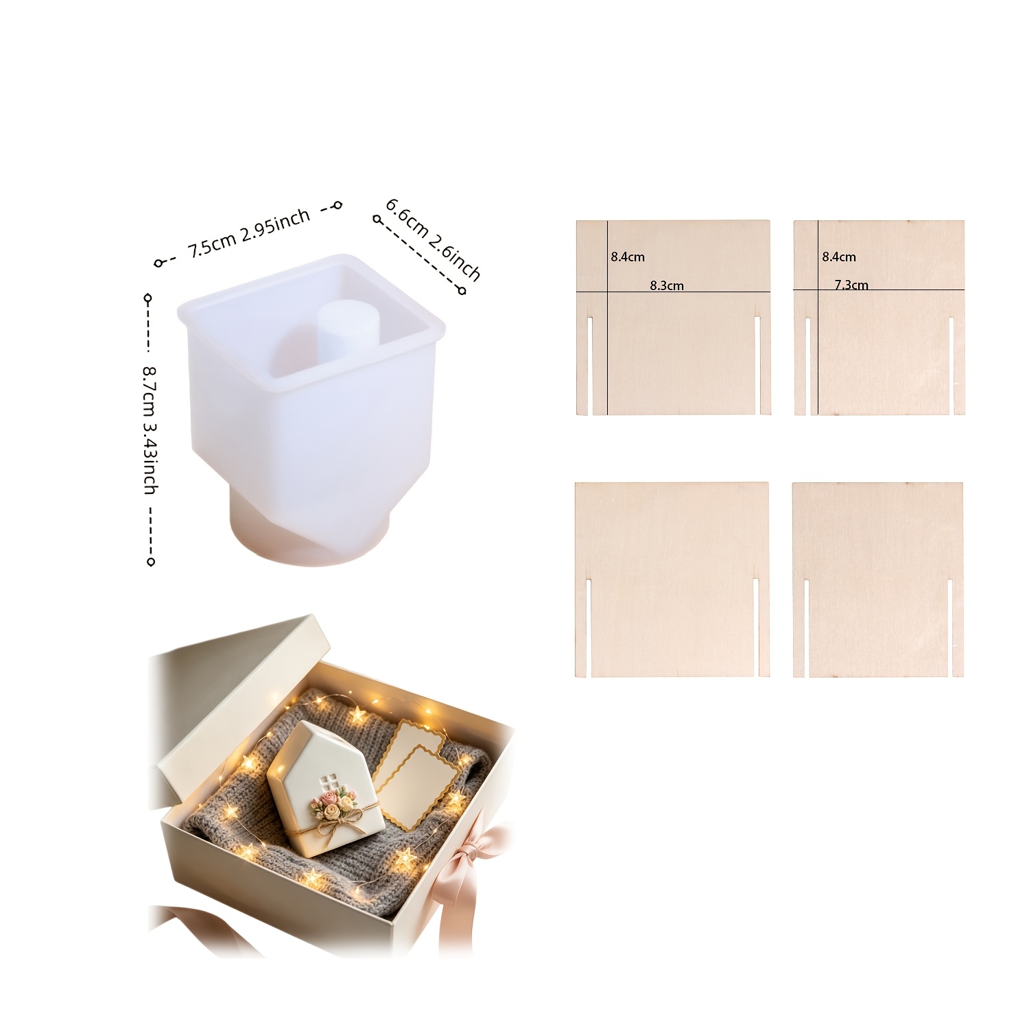 TEMU Silike Lufei Reusable Silicone Mold Suitable For Casting - Diy Clay & Resin Molds With Detailed Shapes, Candle Cup Molds, Easy Demold For Gypsum