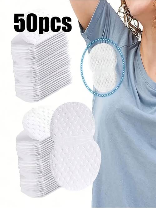 50pcs underarm sweat pads disposable breathable invisible lightweight and sweat absorbing comfortable and are and ideal for men and women during summer travel and outdoor