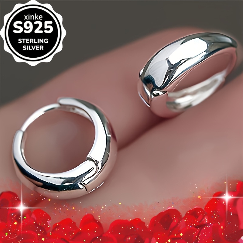 S925 Pure Silver Round Dangle Earrings with Sparkling Gemstones