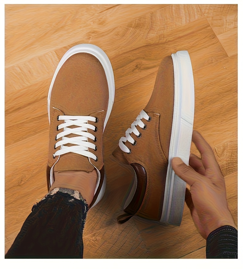 Baskets en Toile Homme Bicolore Chaussures décontractées en toile pour hommes, chaussures de skate tendance et polyvalentes, baskets de sport basses élégantes