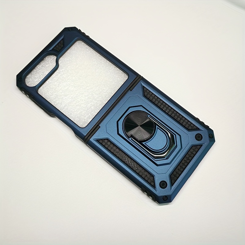Image of Compatible With Galaxy Z Flip 6 5g Case Built In Screen Protector And 360°rotate Ring Magnetic Kickstand Heavy Duty Full Cover