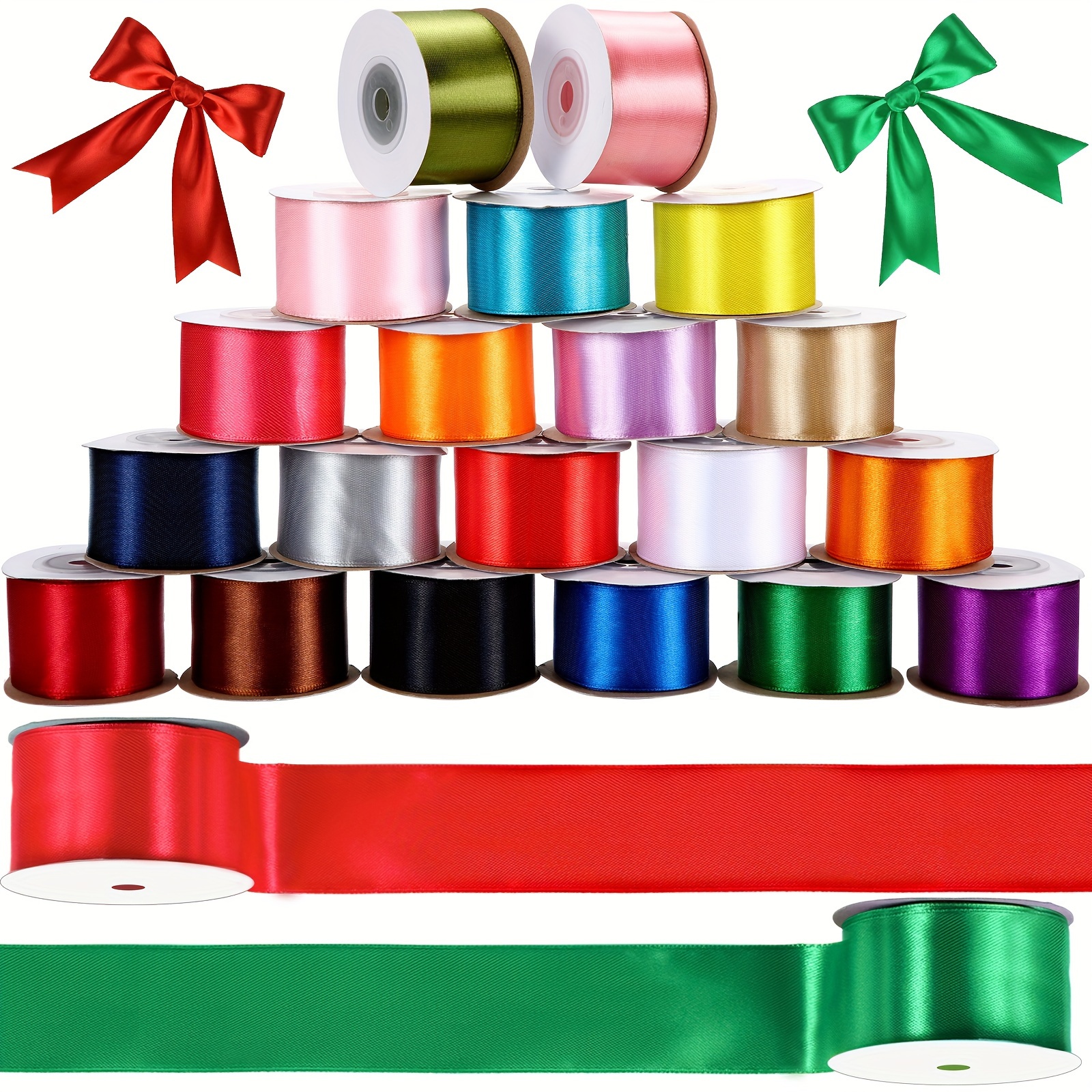 

20 Rolls Ribbons 20 Ribbons For Crafts Diy Bouquet Wrapping Bows Decor (1.6 , 200 Yd Long)