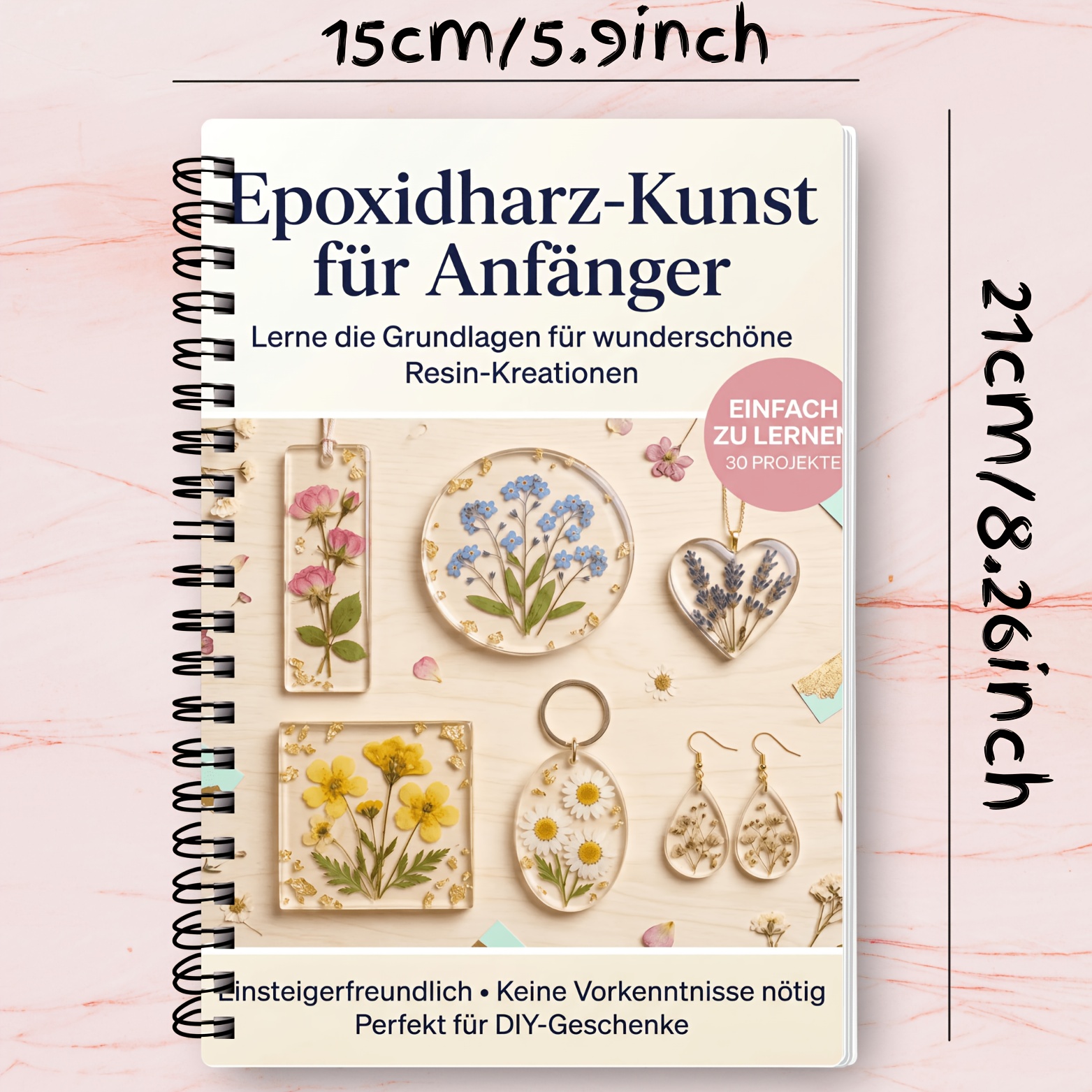 Image of German Version Resin Art Clipbook A5 | Epoxy Resin Diy, Jewelry Making, Mold & Pouring Techniques, Creative Craft Projects | Refillable Practice For Beginners, Diy Lovers Gift