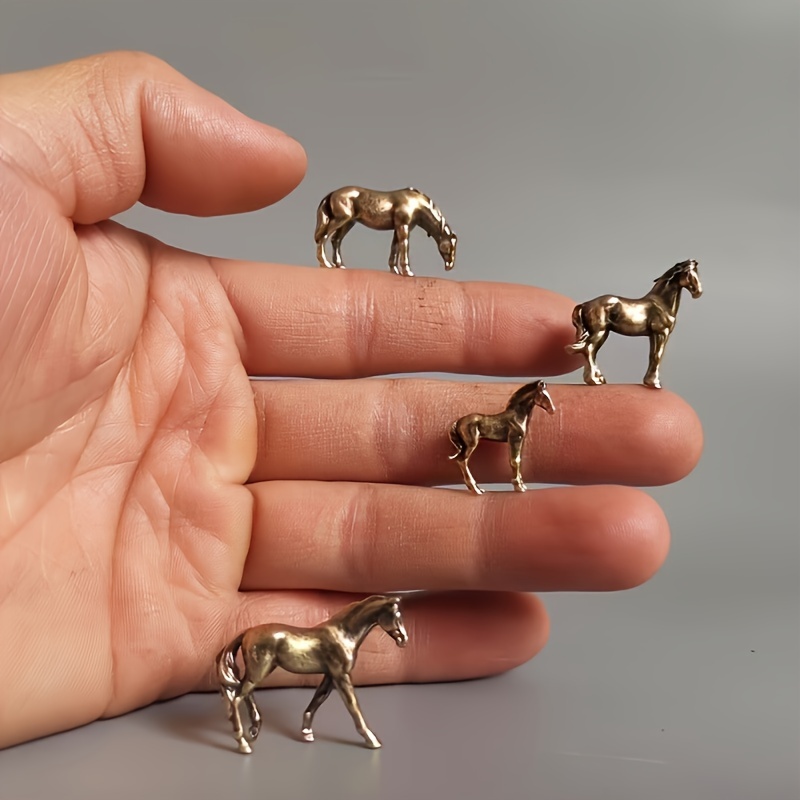 

Room Decor 4pcs Alloy Miniature Horses Set, Tiny Pony Figurines, Ideal For Moss Garden, Fish , Bonsai Decoration