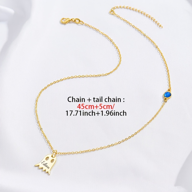 Custom Halloween Delicate Name Necklace, 18K Gold Plated