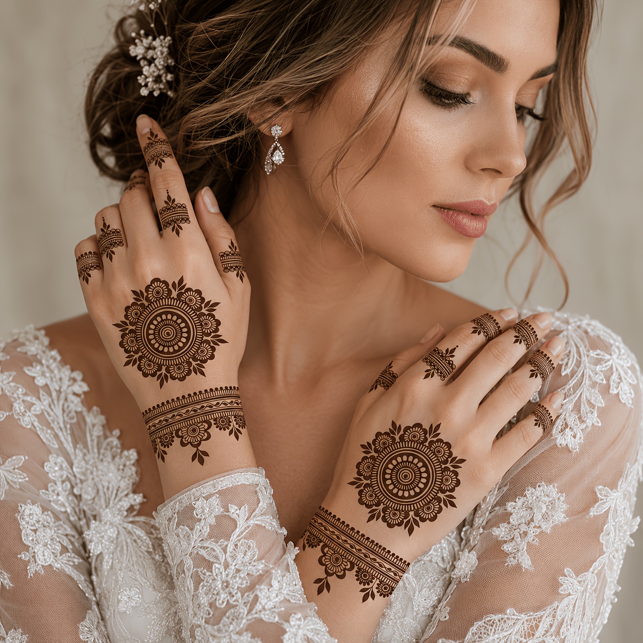Floral Lace Temporary Tattoo Stickers, Elegant Body Art Set