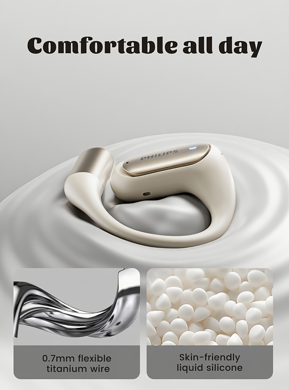 Philips TAA3719 Draadloze Over-Ear Koptelefoon | Met ENC Ruisonderdrukking | Voorzien van een 400mAh Batterij | Biedt 20 Uur Speeltijd | Draadloze 6.0 Technologie | Inclusief Ingebouwde Microfoon | Ideaal voor Telefoongesprekken, Sport