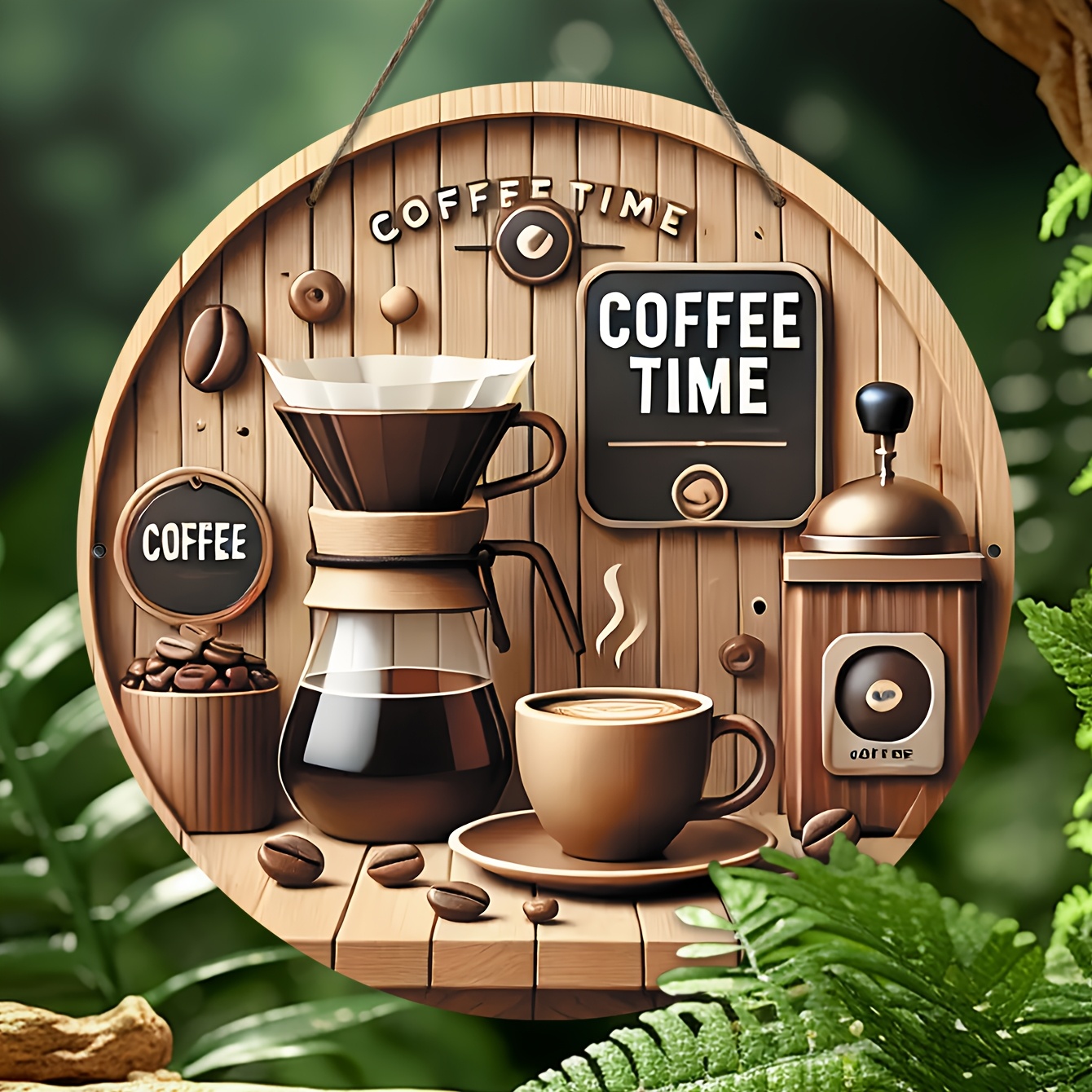 

Room Decor 1pc, , Cute Coffee , Coffee Machine Brewing Coffee, Decorative Sign For A Coffee Shop Kitchen, Plaque