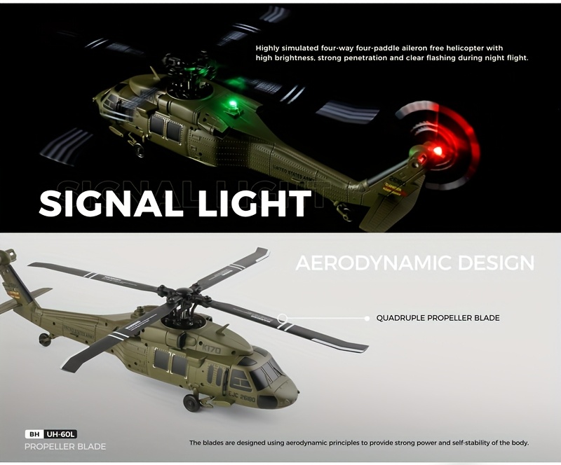 WLtoys K170 Blackk Hawk UH-15.85gal 170 RC Helicopters 2.4G 4CH Flybarless 1106 External Brushless Motor RC Helicopter Toys for Adults Boys