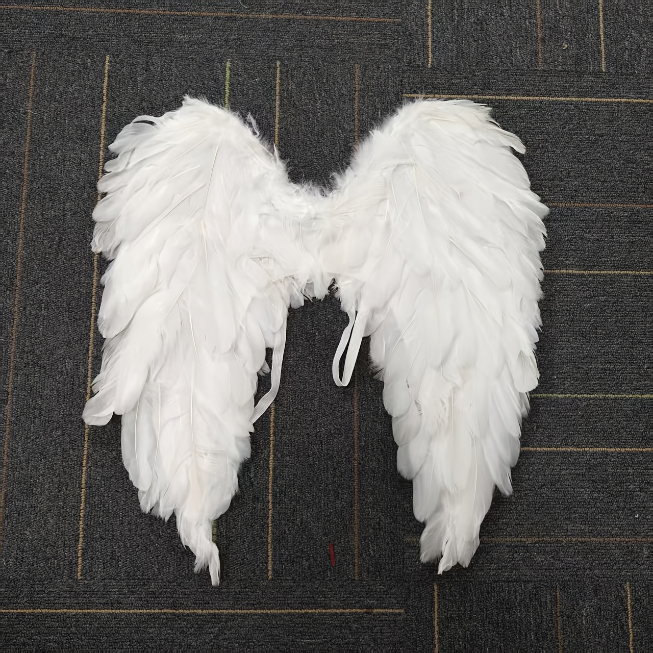 TEMU White Wing Simulation Feather Fairy Wings For Proposal Scenes, Wedding Balls, And Role-playing Costume Accessories. Suitable For New Year,