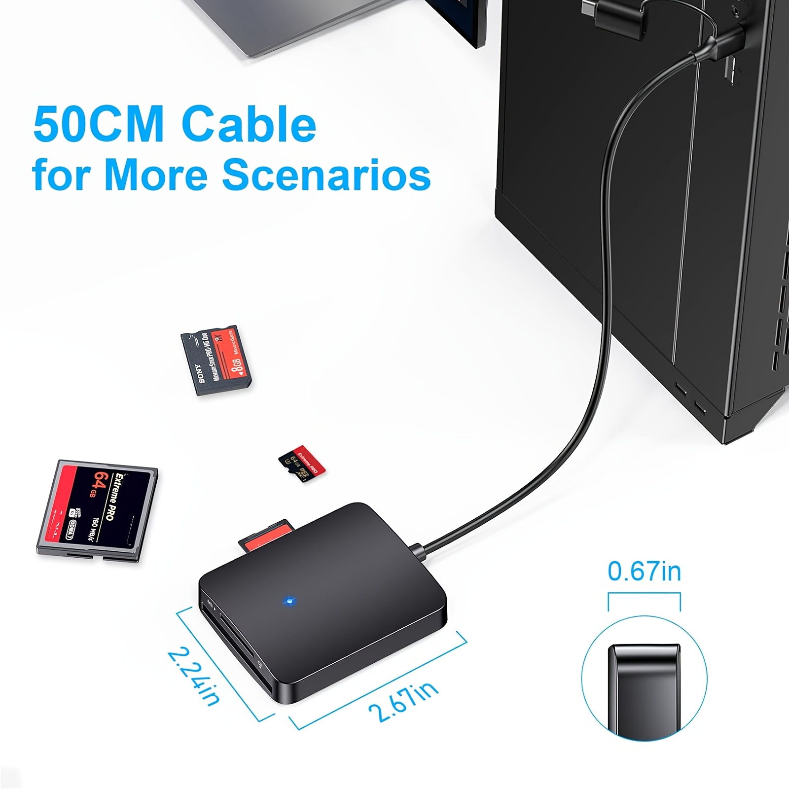 SD-kaartlezer, geheugenkaartlezer 4-in-1