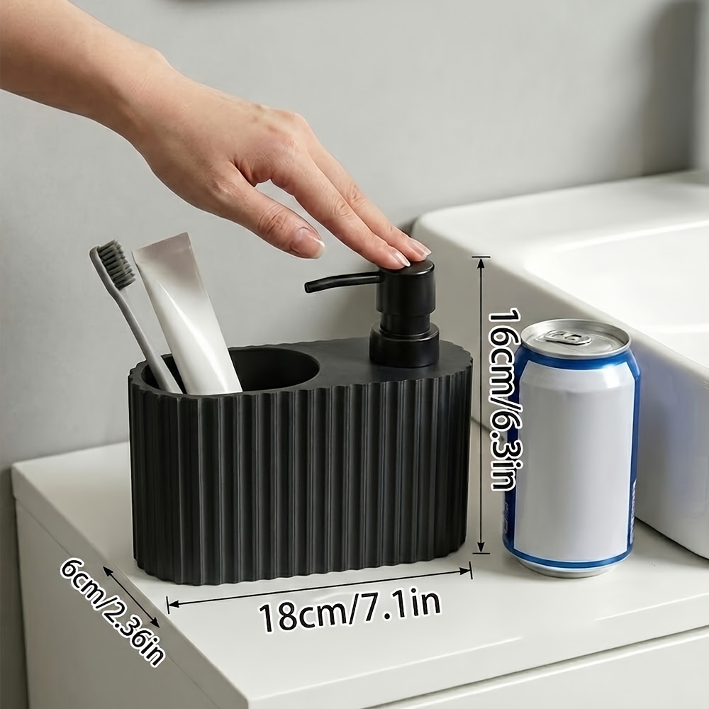 TEMU Organisateur d'évier de cuisine 2-en-1, distributeur de savon avec support éponge, panier de rangement de comptoir pour cuisine et salle de bain
