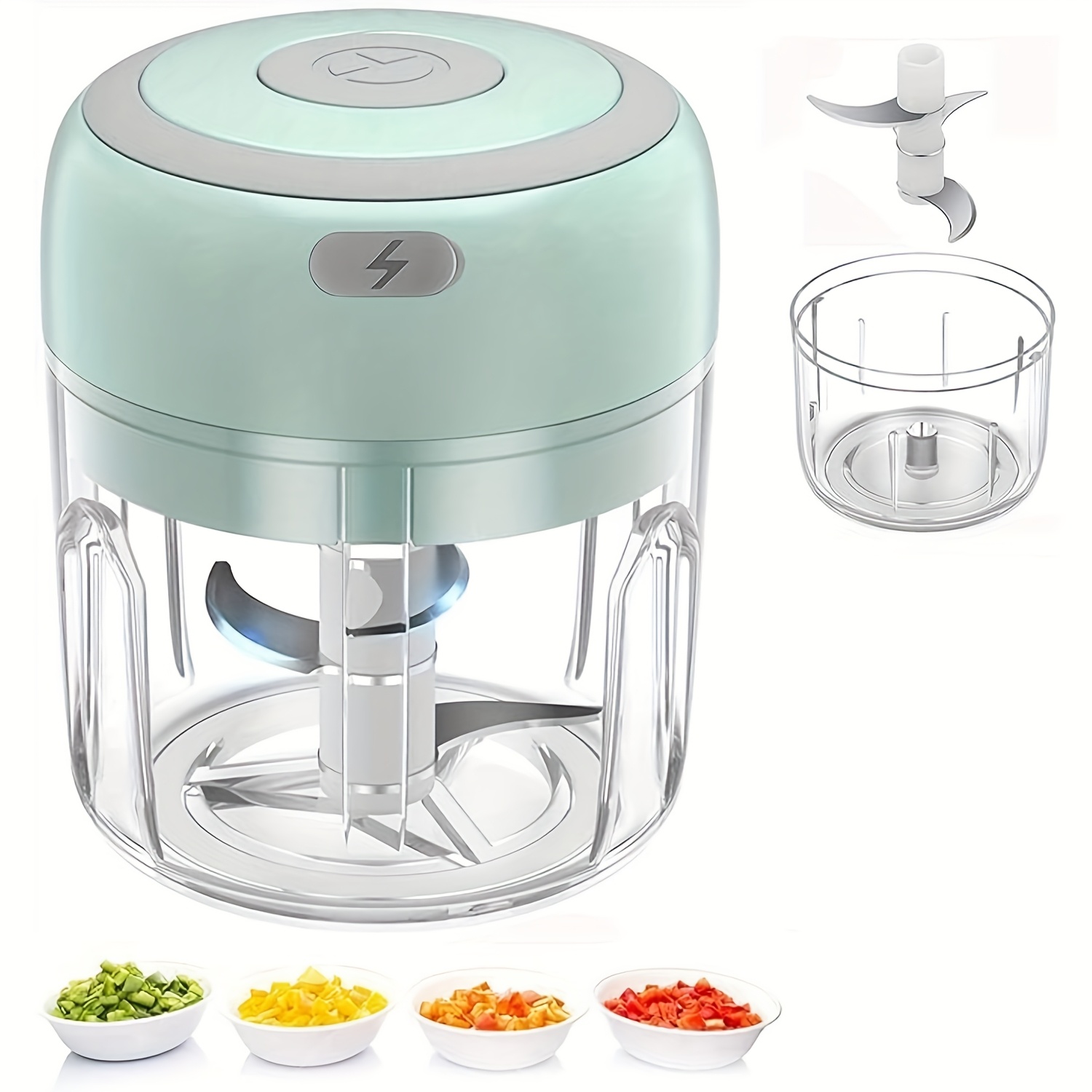 electric garlic chopper with usb-powered operation, compact food processor for garlic, ginger, meat, vegetables, fruits -   chopping, easy- , portable kitchen appliance for home & professional kitchens - ideal for meal prep, cooking, restaurants, garlic mincer, restaurant equipment, spacesaving gadget,   chopping, restaurant staff Product details 1