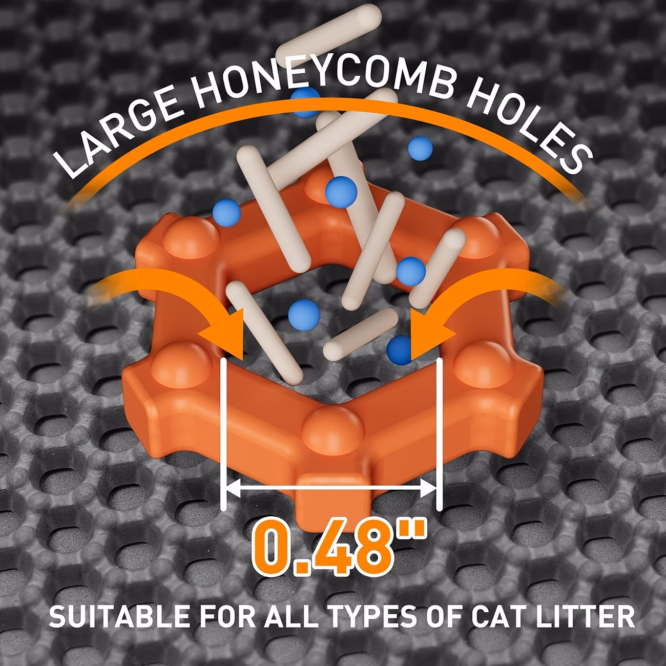 cat litter trapping mat double layer honeycomb design mat with large aperture for litter recycling urine proof litter box mat multi size full coverage pad khaki green Product details 3