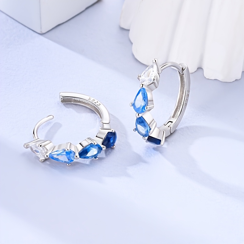 925 Sterling Silver Gradient Drop Earrings for Daily Wear or Gifting