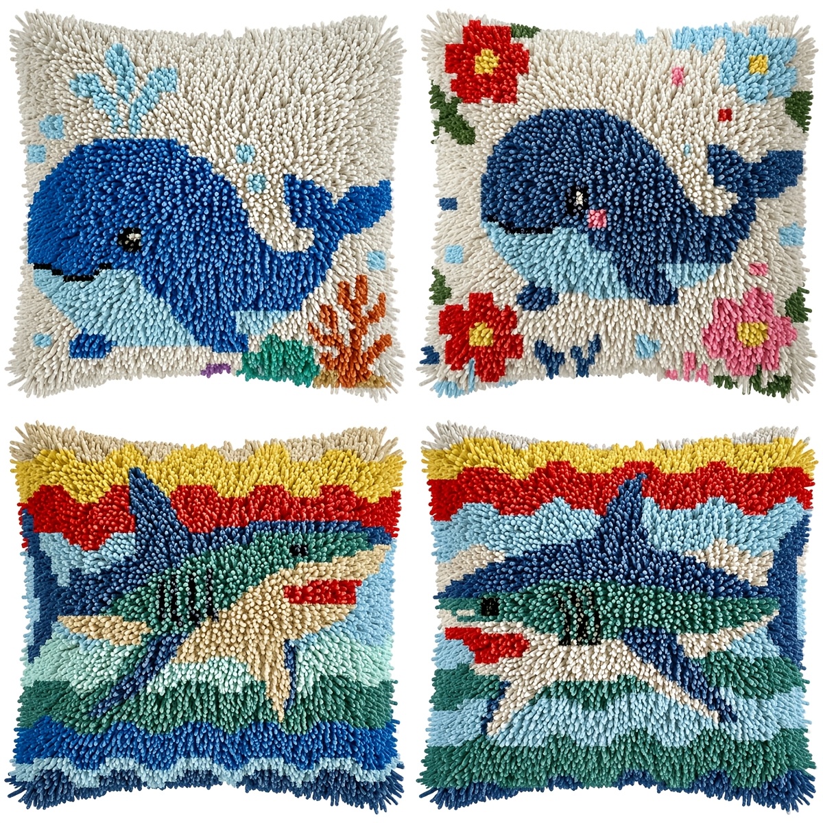 Hook Kit, Ocean Whale and Shark Pattern, Craft Material Bag