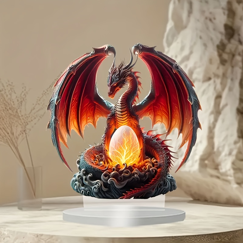 

2d Flat A 2d Dragon And Egg Acrylic Display Stand - Bohemian Style Desktop Decoration, Suitable For Home And Office, A Perfect Gift .