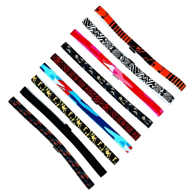 E-shop 10 Stk. Unisex Stirnbänder, bequem, leicht, rutschfest dehnbar, ultra-atmungsaktive nicht schwitzige Haarbänder für Outdoor-Yoga, Laufen,