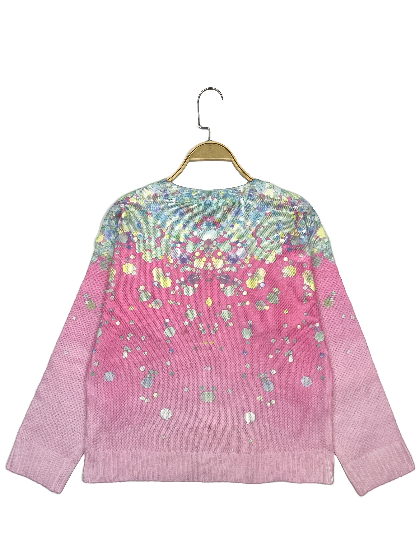 Women'S Glittery Pink Cardigan with Floral Print Long Sleeve, Button-Up,  Lightweight Jacket for Spring Fall Casual or Stylish Outfits