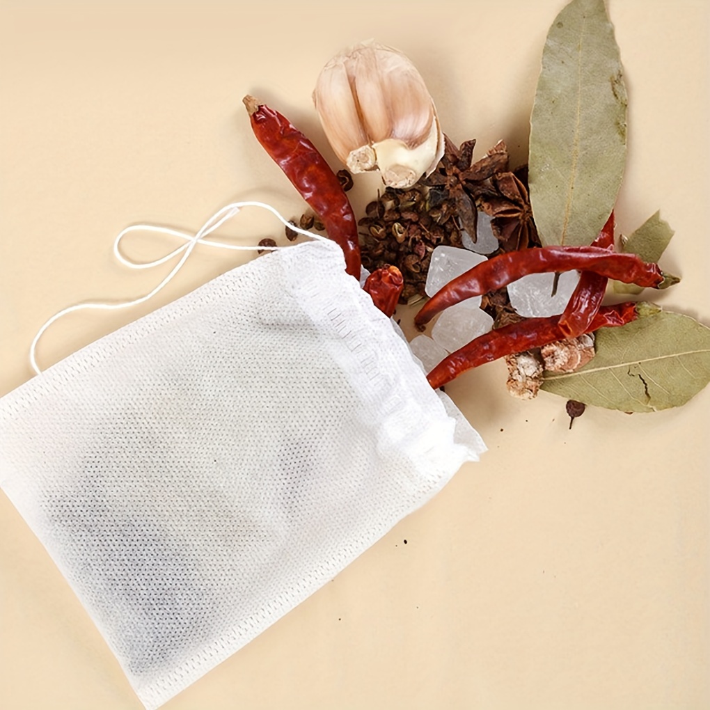 100pcs disposable fabric tea bags non woven coffee filter pouches food cooking infusion bags bulk set details 7