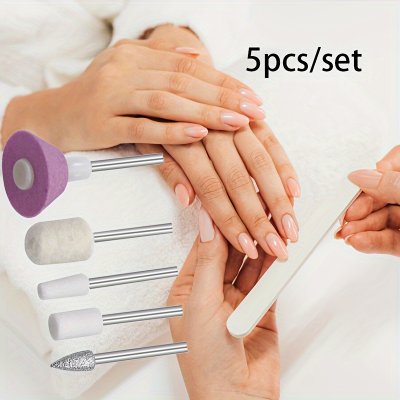 5pcs/set Nail Polish Head Nail Polish Tool Accessories Nail Polish Head, Rotary Tool Polish Head, Exfoliating Nails