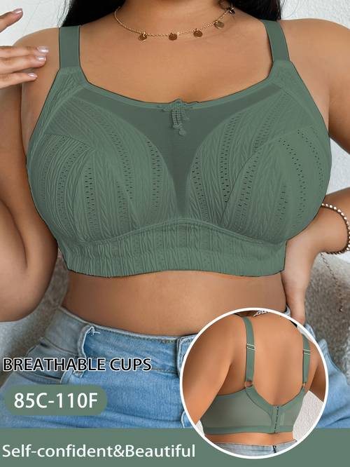 soutien plus-size feminino com malha , lingerie casual confortável sem aros com um design de , estilo