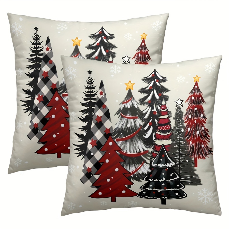 

2pcs Christmas Tree , 16x16/18x18/ , , Mixed , Polyester, , , , Sofa For Decor