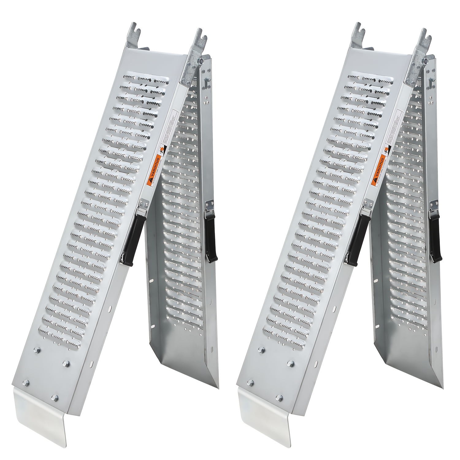 Set Of 2 Loading Ramps, 190 X 22.5 X 4.5cm. Foldable Ramps For Cars And Bicycles, With A Load Capacity Of 400kg. Suitable For Trailers, Motorcycles, Lawn Mowers, And Lawn Tractors.