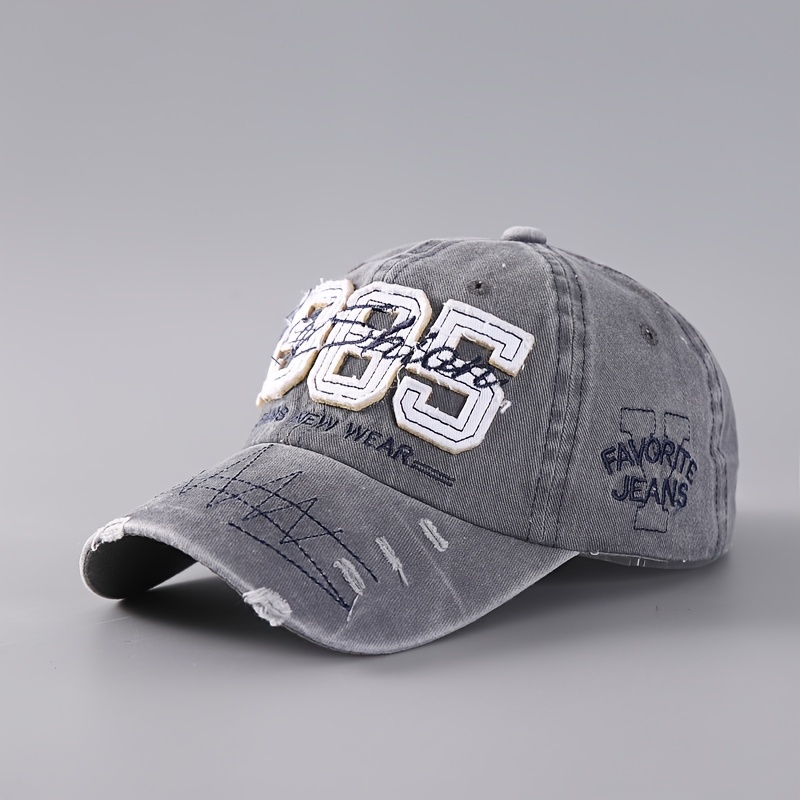 TEMU Casquette de Baseball Vintage 1985 - Légère en Polyester avec Géométriques et Design Décoloré, Ajustement Élastique pour Sports Extérieurs, Gym,