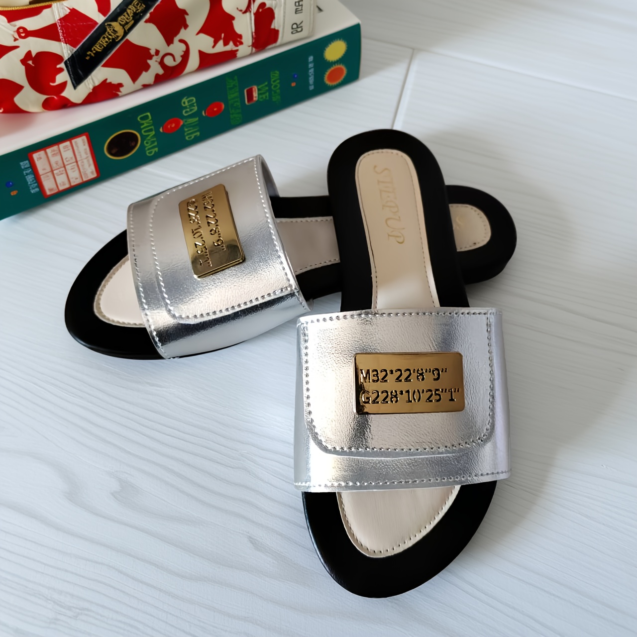 TEMU Sandales à boucle en métal pour femmes, Chaussures pour femmes