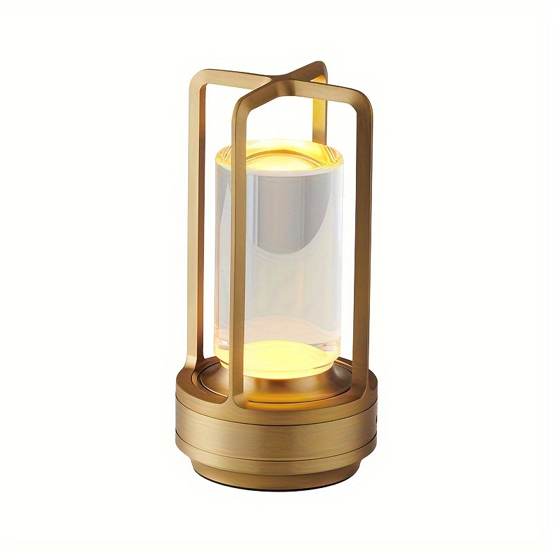 

1pc Modern Metal Table Lamp, Decorative Dining Desk Light, Bar & Restaurant Ambiance Lantern, Outdoor Camping Nightlight