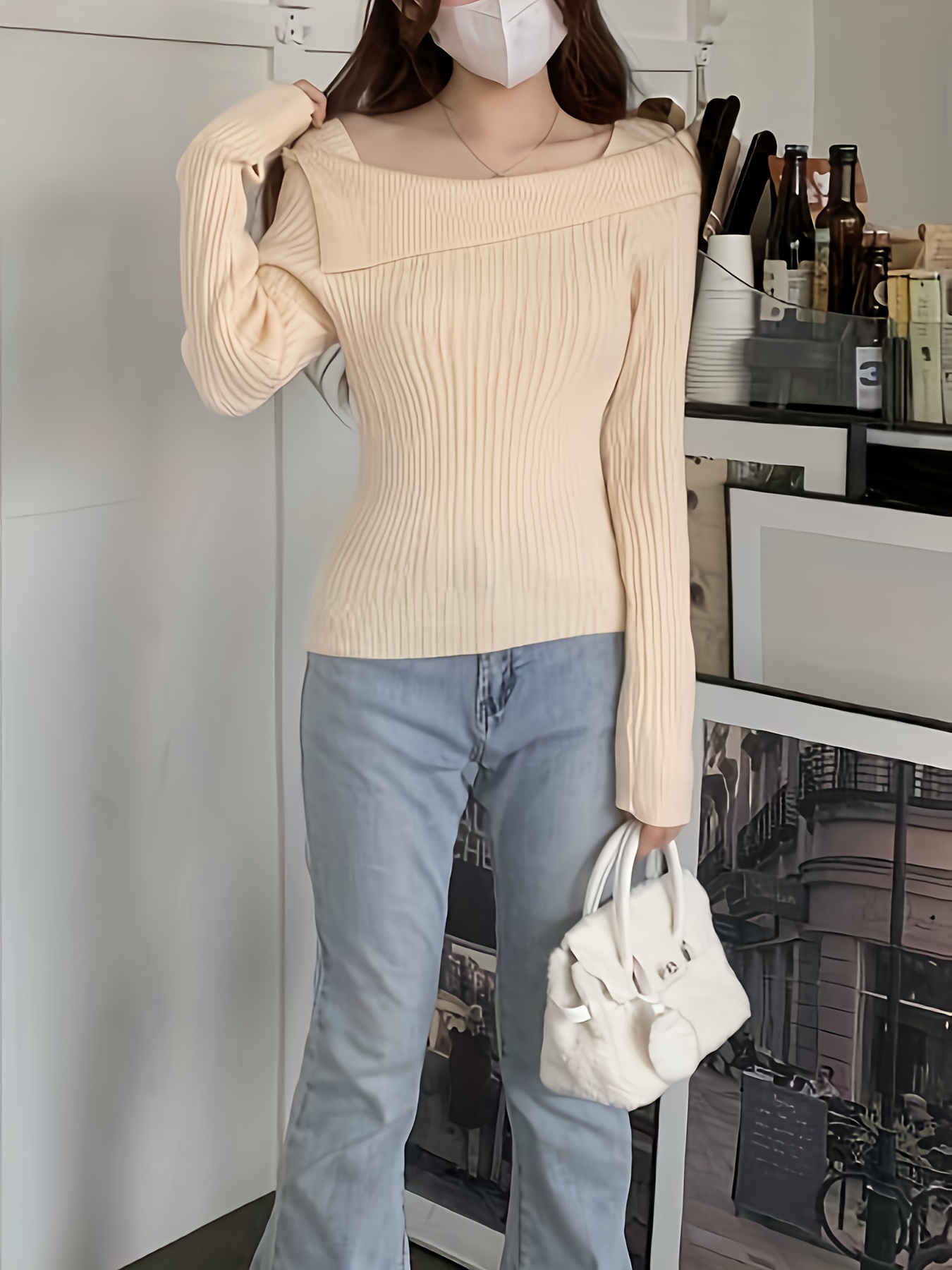 Vince off outlet shoulder pullover