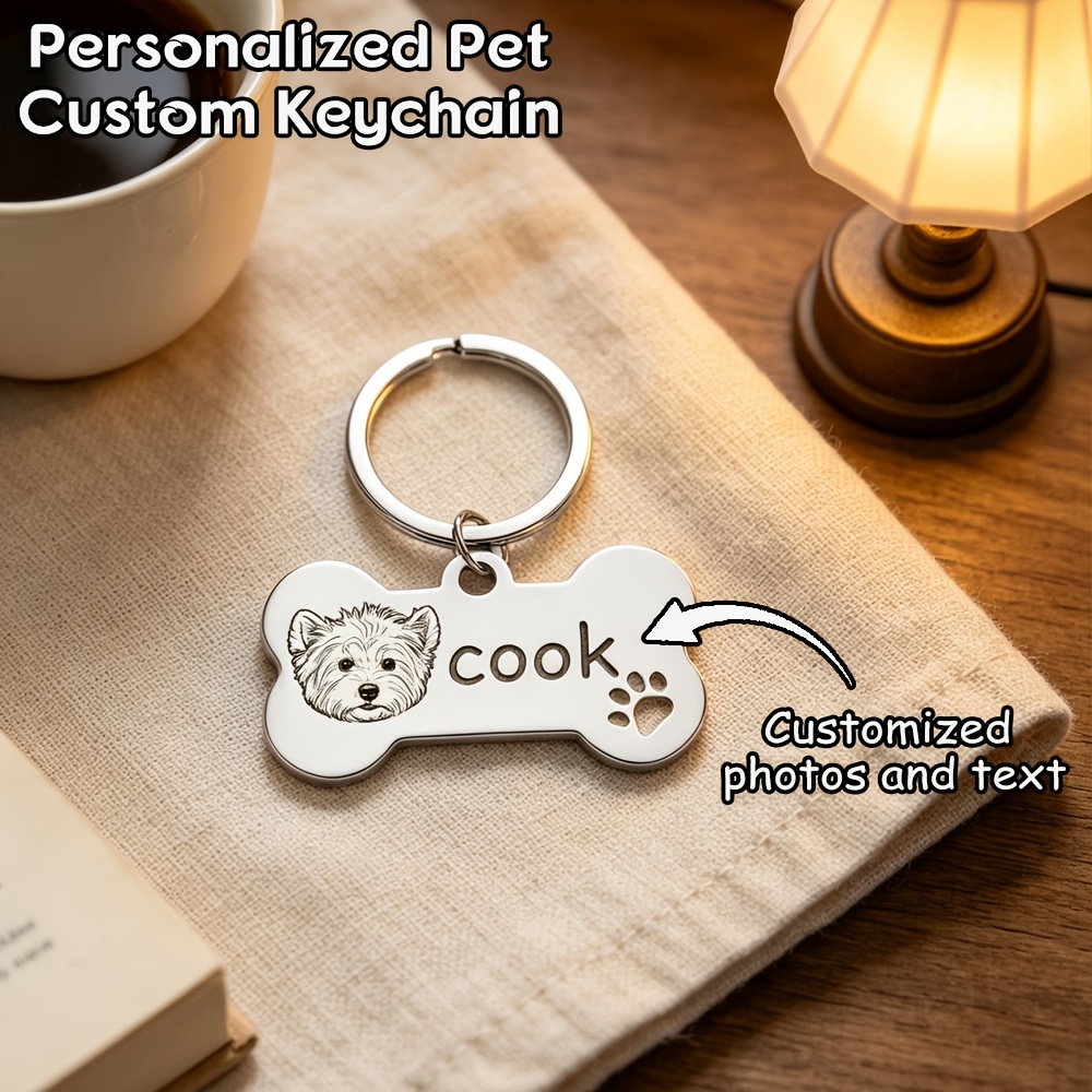 Custom Bone-Shaped Pet Keychain, Everyday Key/Bag Charm