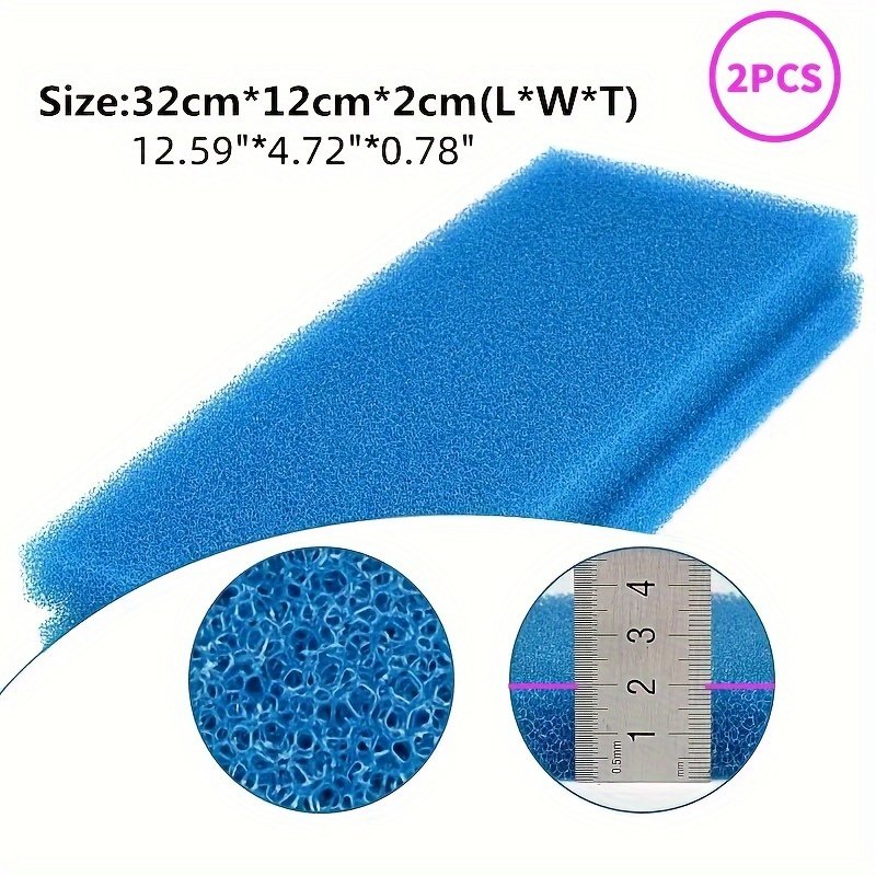 2pcs Aquarium Filter Sponge, High-density Purification Thickened Bio Filter For Fish Tanks, Turtle Tank Sponge, Complete Aquarium Accessories Set