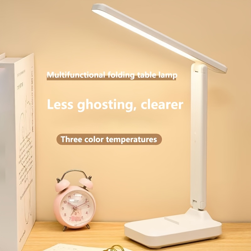 TEMU High Brightness Led Desk Lamp, Temperature Control, Touch Control, Foldable Design, And Usb Charging - Adjustable Arm, Suitable For Reading,