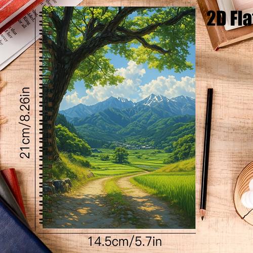 1pc personal organizers 14 5 x 21 cm 5 7 x 8 26 inches 2d flat design scenic countryside notebook for daily journaling travel logs and perfect gift for on birthdays