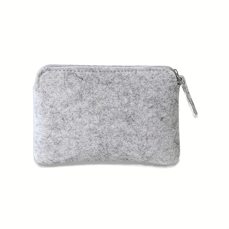 Image of 1pc Large Capacity Storage Bag - Felt Makeup Pouch And Coin Purse, Easy And Portable Travel Organizer