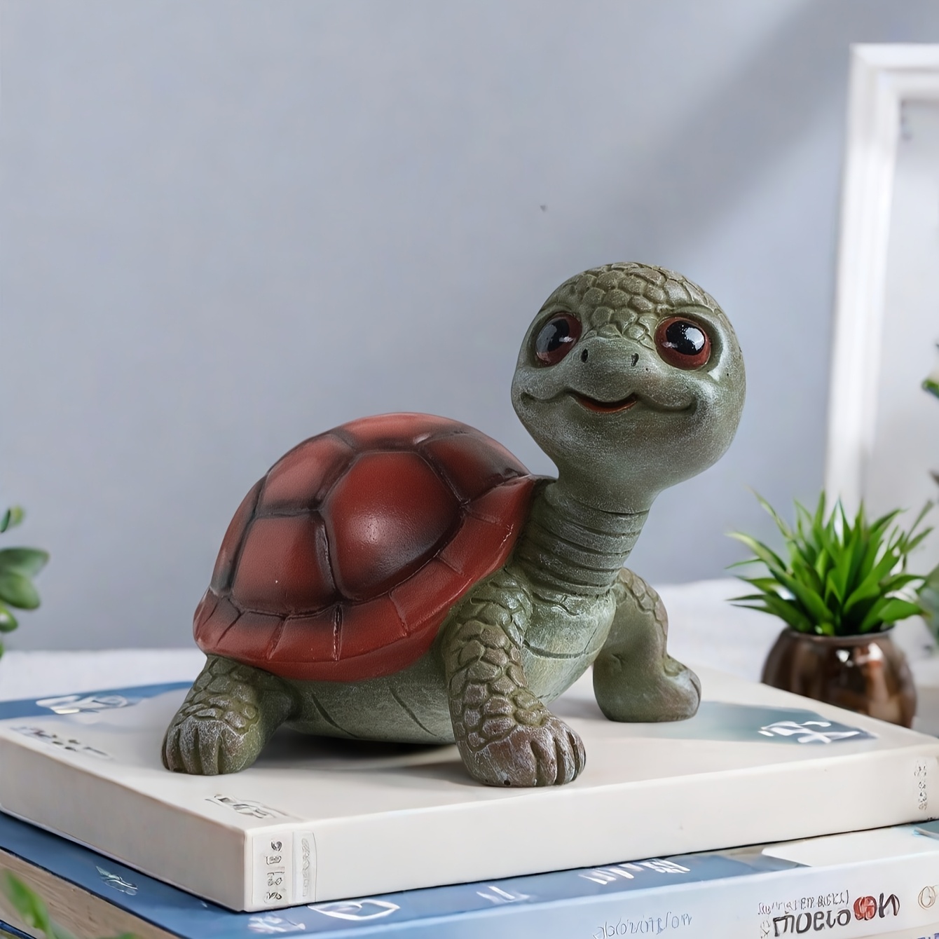 Image of 1pc Resin Turtle Figurine, Cute Turtle Home Decor, Desktop Decoration, Suitable For Living Room, Bedroom, Fireplace, Office, Kitchen, And Hallway