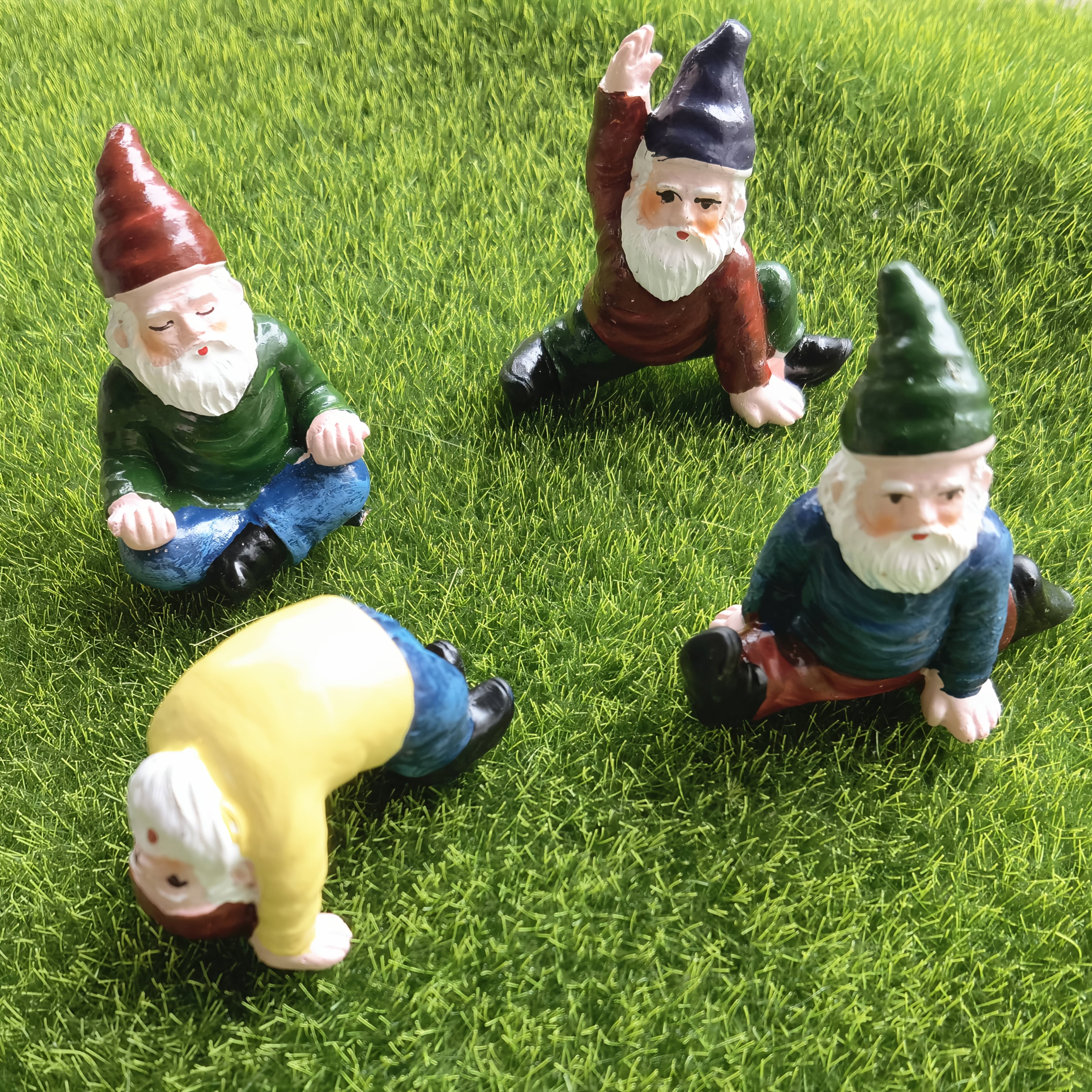 TEMU 4 piezas de decoraciones de de jardín con temática de yoga para exteriores, estatuas de de resina, divertidas adiciones de y para el jardín,