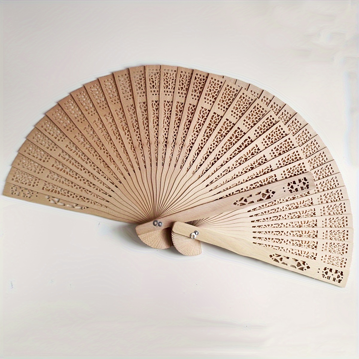 24PCS Wedding Fans Elegant Wooden Fan Folding Hand Fan For Favors Fan Bridal Party Performance Favor details 8